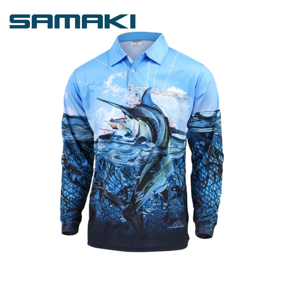 SAMAKI BLACK MARLIN LONG SLEEVE Compleat Angler Camping World SAMAKI BLACK MARLIN LONG SLEEVE Compleat Angler Camping World